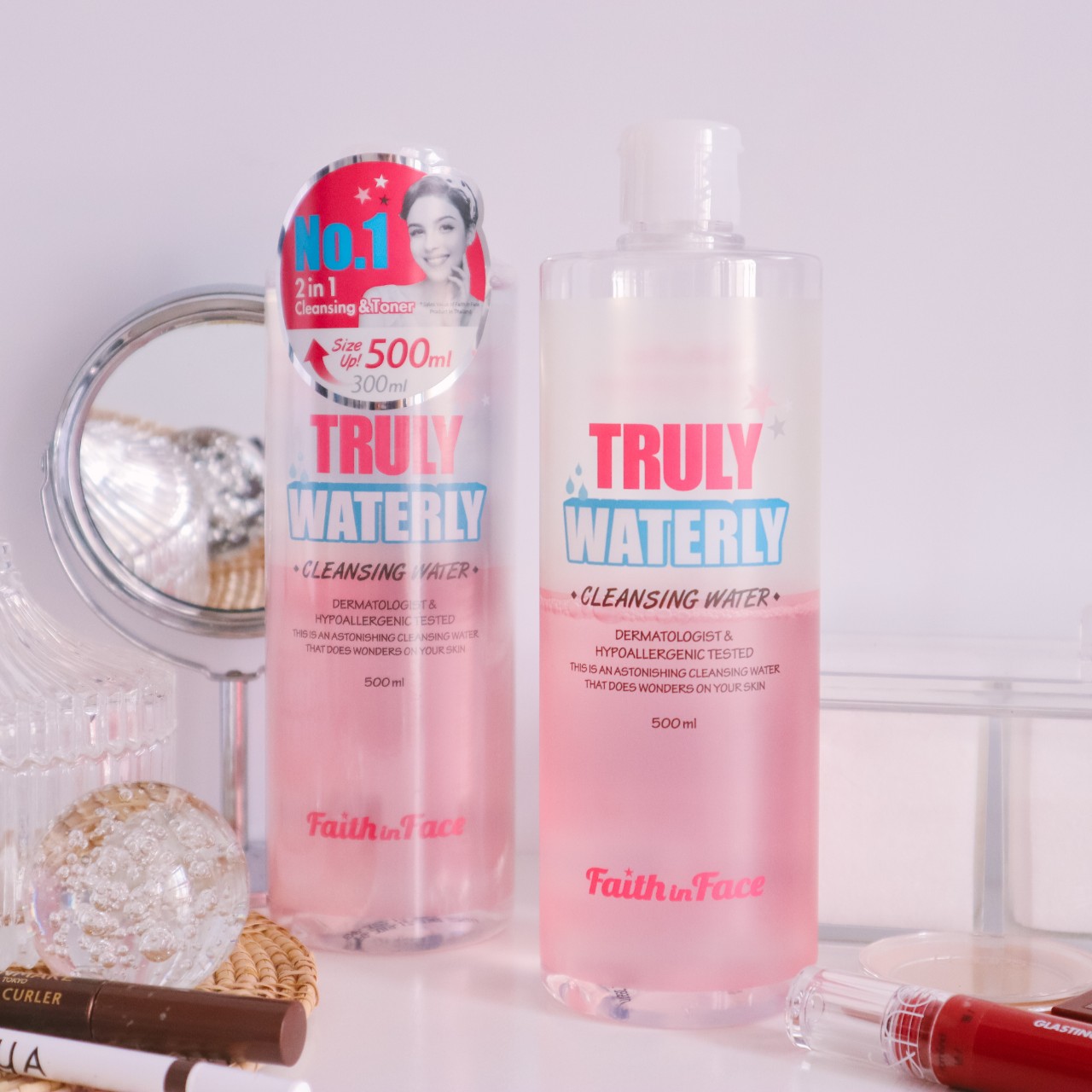 Truly Waterly Cleansing Water ,Faith in Face, Cleansing Water,คลีนซิ่งวอร์เตอร์,ผลิตภัณฑ์ทำความสะอาดเครื่องสำอางค์สูตรน้ำ,ผลิตภัณฑ์ทำความสะอาดเครื่องสำอางค์